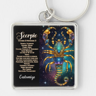 Llavero Joyería Personalizada Galaxia Zodiaco Escorpio