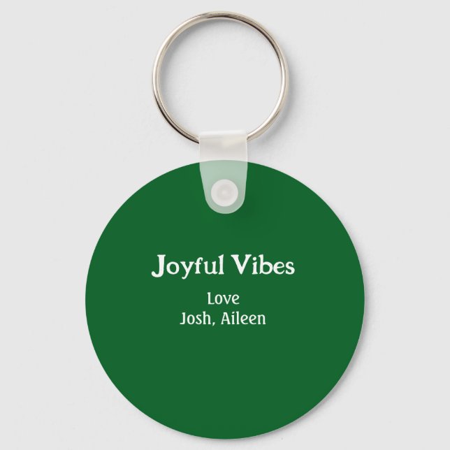 Llavero Joyful Vibes green Christmas holidays love family (Anverso)