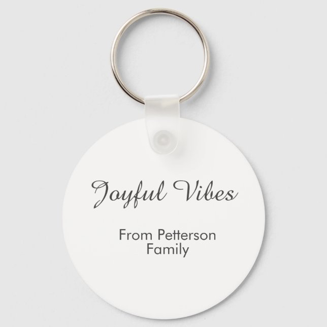 Llavero Joyful Vibes red Christmas add family name date  (Anverso)