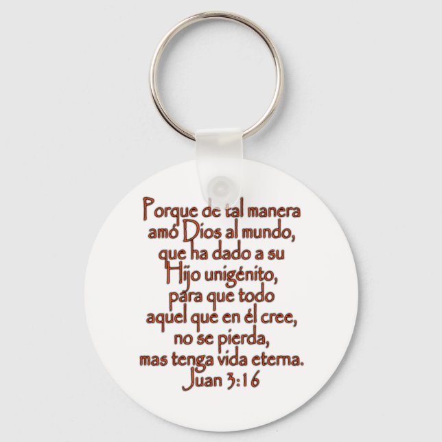 Llavero Juan 3:16 Español (Anverso)