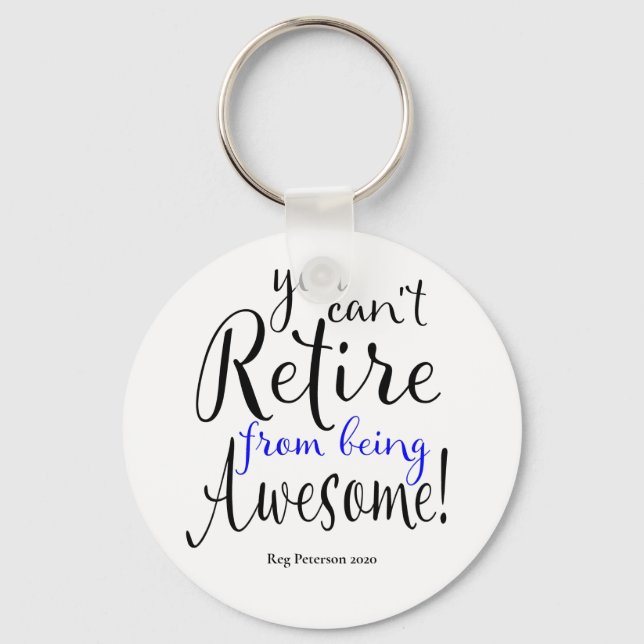 Llavero Jubilación delgada de la línea azul de la policía (Anverso)