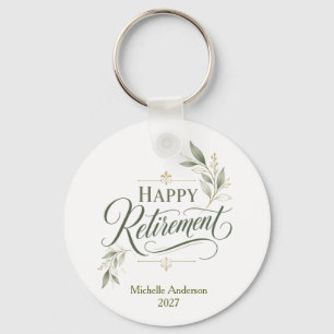Llavero Jubilación Feliz Nombre Personalizado
