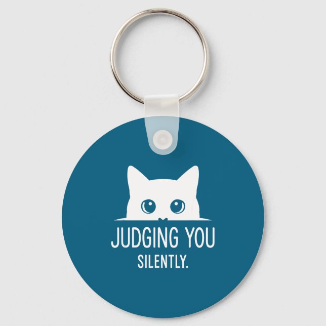 Llavero Judging You Silently - Funny Cat  (Anverso)