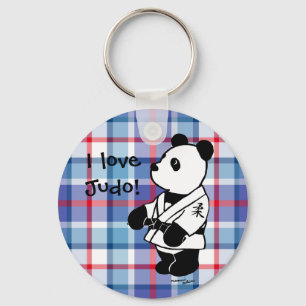 Llavero Judo Panda Personalizado con un cinturón negro