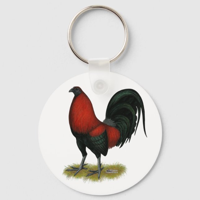 Llavero Juego americano BB Rojo Negro Rooster (Anverso)
