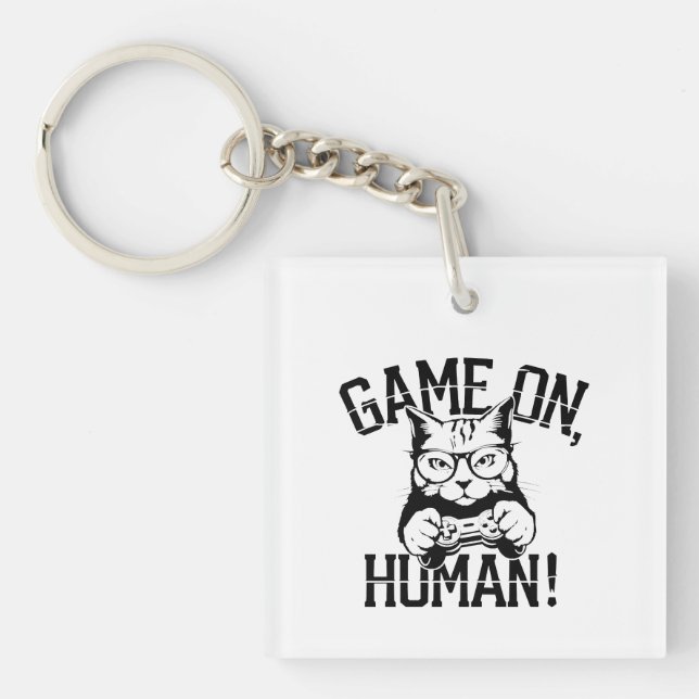 Llavero Juego de diseño de gatos para jugadores en humanos (Frente)