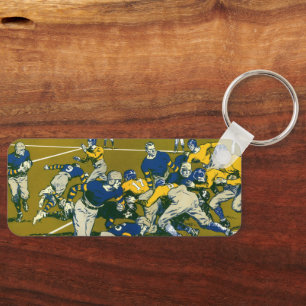 Llavero Juego de fútbol deportivo vintage, equipos dorado 