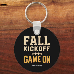 Llavero Juego de inicio de otoño en diseño de fútbol ameri