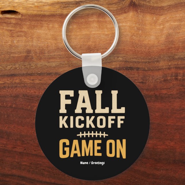 Llavero Juego de inicio de otoño en diseño de fútbol ameri (Anverso)