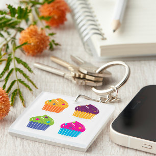 Llavero Juego de magdalenas con sprinkles Postre Brillante