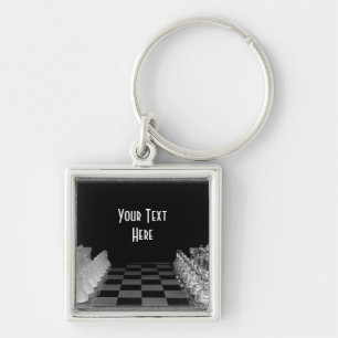 Llavero Juego de mesa de cristal negro y blanco del
