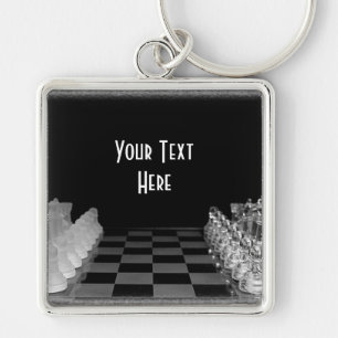 Llavero Juego de mesa de cristal negro y blanco del