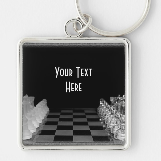 Llavero Juego de mesa de cristal negro y blanco del (Frente)
