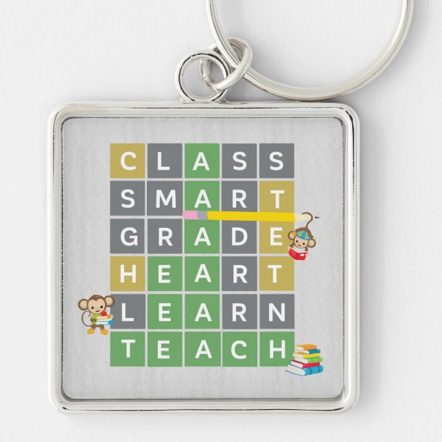 Llavero Juego de rompecabezas de palabras del profesor ley (Frente)