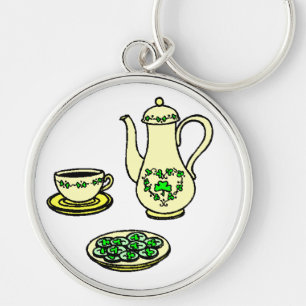 Llavero Juego de té para el Día de San Patricio Llaverito 