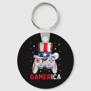 Llavero Juego de Video del 4 de Julio de la Bandera Americ