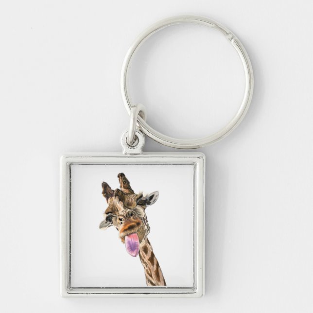 Llavero Juego divertido Giraffe Tongue Out Keychain Gift (Frente)