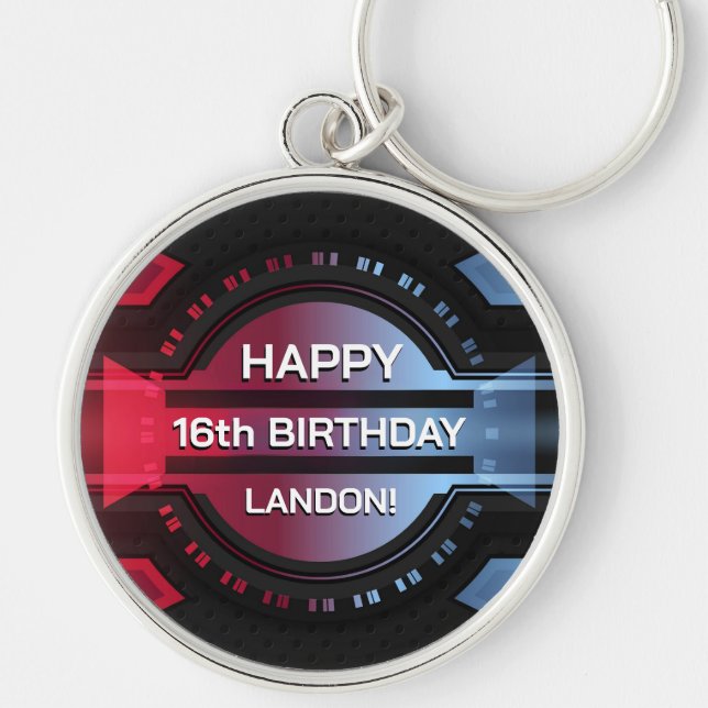 Llavero Jugador 16º cumpleaños feliz (Frente)