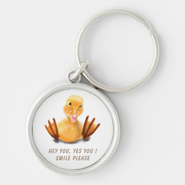 Llavero Jugador amarillo Duckling Happy Wink Keychain Smil (Frente)