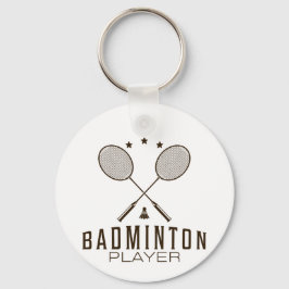 Llavero Jugador Badminton con raquetas Minimalistas