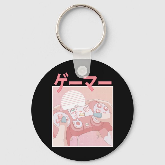 Llavero Jugador Chica Anime Kawaii Juego Cuto de Videojueg (Anverso)