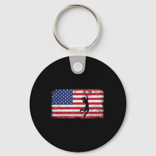 Llavero Jugador de bádminton bandera de EE. UU. Para hombr
