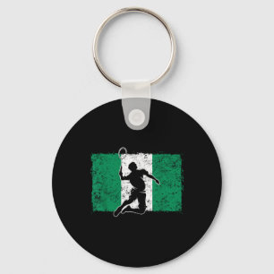 Llavero Jugador de bádminton Nigeria Bandera de Nigeria Ni