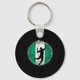Llavero Jugador de bádminton Nigeria Bandera de Nigeria Ni