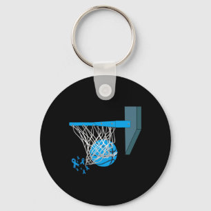 Llavero Jugador de Baloncesto Cinta Azul Conciencia Diabet