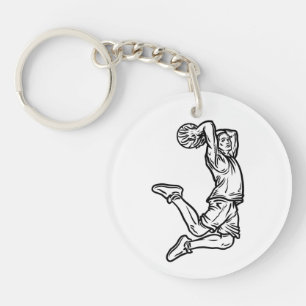 Llavero Jugador de baloncesto Haciendo Slam Dunk Dark Desi
