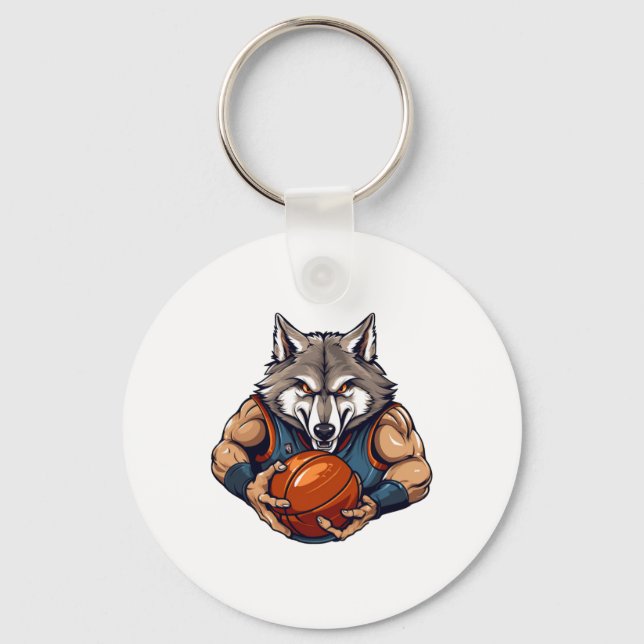 Llavero Jugador de Baloncesto Lobo  (Anverso)