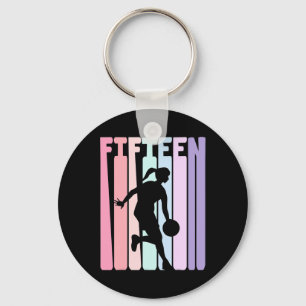 Llavero Jugador de baloncesto Retro de 15 años de edad