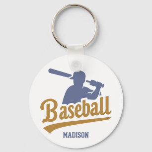 Llavero Jugador de béisbol de color y nombre personalizado