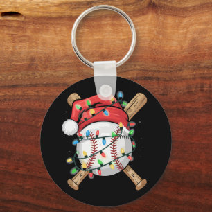 Llavero Jugador de béisbol de Navidad Santa Deportes