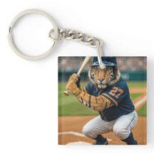 Jugador de béisbol Tigre #27 al bate