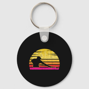 Llavero Jugador de Billar Retro Vintage Sports Pool Snooke