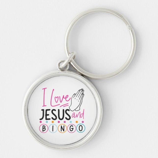 Llavero Jugador de Bingo Jesús Fe Cristiano Amo A Jesús Y (Frente)