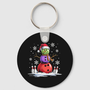 Llavero Jugador de bolos de Snowman Navidades de Santa Hat