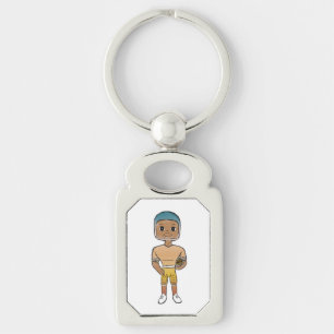 Llavero jugador de fútbol arcoíris retro vintage ombre
