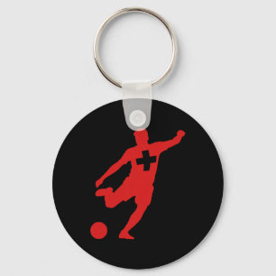 Llavero Jugador de fútbol Bandera Suiza 