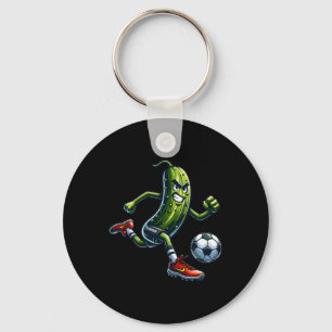 Llavero Jugador de fútbol enojado Pickle Cartoon de fútbol