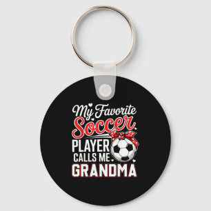 Llavero Jugador de fútbol favorito llama a la abuela día d