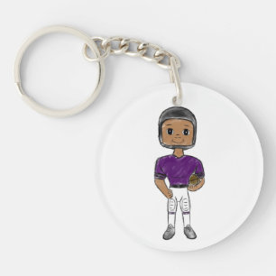 Llavero jugador de fútbol retro vintage púrpura negro simp