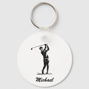 Llavero Jugador de golf de nombre personalizado Golfer Gol