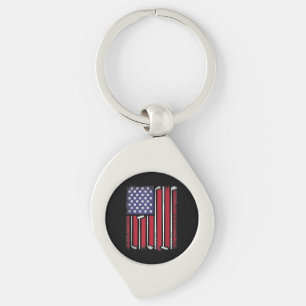 Llavero Jugador de golf divertido bandera americana golf v