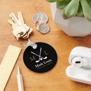 Llavero Jugador de golf Personalizado Golfer Black
