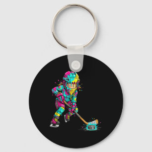 Llavero Jugador de hockey colorido con goteo de helado (1)