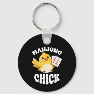 Llavero Jugador de juegos de mesa de Mahjong Chick