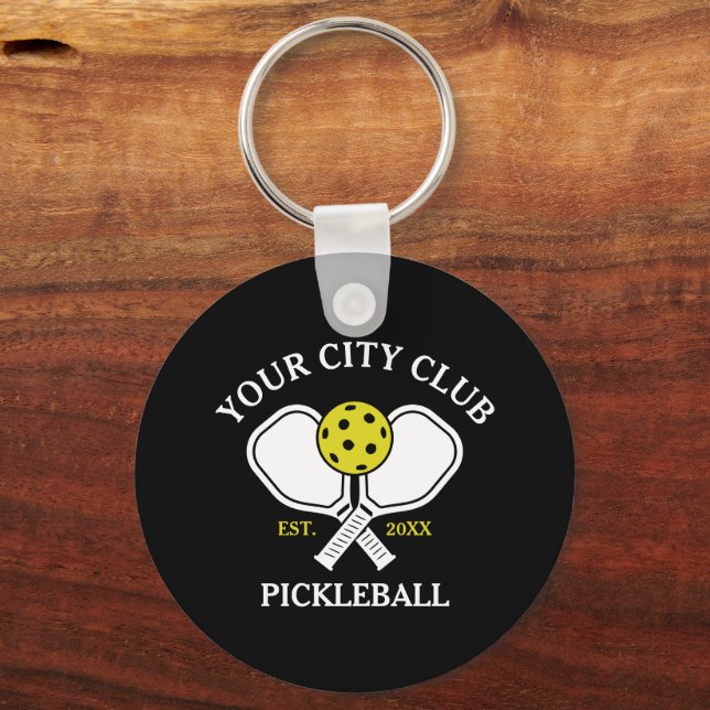 Llavero Jugador de Pickleball Club Team & Personalizado Pi (Anverso)