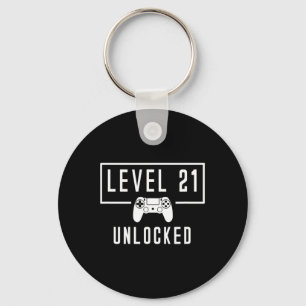Llavero Jugador de videojuegos desbloqueado de nivel 21 de